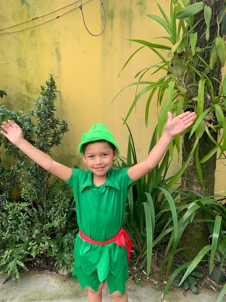 Henrique fantasiado de Peter Pan